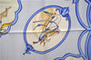 Authentic HERMES Carre 90 Scarf "LES CHEVAUX DES MOGHOLS" Silk Blue 3082E