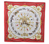 Authentic HERMES Carre 90 Scarf "Buckingham Palace" Silk Red 3087D