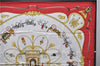 Authentic HERMES Carre 90 Scarf "Buckingham Palace" Silk Red 3087D