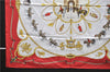 Authentic HERMES Carre 90 Scarf "Buckingham Palace" Silk Red 3087D