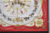 Authentic HERMES Carre 90 Scarf "Buckingham Palace" Silk Red 3087D
