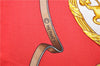 Authentic HERMES Carre 90 Scarf "Buckingham Palace" Silk Red 3087D