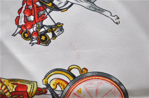 Authentic HERMES Carre 90 Scarf "Buckingham Palace" Silk Red 3087D