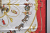 Authentic HERMES Carre 90 Scarf "Buckingham Palace" Silk Red 3087D