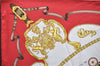 Authentic HERMES Carre 90 Scarf "Buckingham Palace" Silk Red 3087D