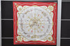 Authentic HERMES Carre 90 Scarf "Buckingham Palace" Silk Red 3087D