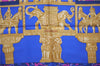 Authentic HERMES Carre 90 Scarf "TORANA" Silk Blue Beige Box 3087E