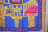 Authentic HERMES Carre 90 Scarf "TORANA" Silk Blue Beige Box 3087E