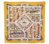 Authentic HERMES Carre 90 Scarf "A LA GLOIRE DE GVILLAVME" Silk Yellow 3089E