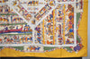 Authentic HERMES Carre 90 Scarf "A LA GLOIRE DE GVILLAVME" Silk Yellow 3089E