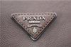 Authentic PRADA Leather Shoulder Hand Bag Gray 3091D