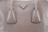 Authentic PRADA Leather Shoulder Hand Bag Gray 3091D