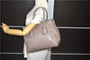 Authentic PRADA Leather Shoulder Hand Bag Gray 3091D