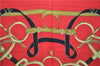 Authentic HERMES Carre 90 Scarf "Eperon d'or" Silk Red 3091E