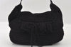 Authentic FENDI Chef Bag Vintage Shoulder Bag Purse Knit Leather Black 3091I