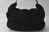 Authentic FENDI Chef Bag Vintage Shoulder Bag Purse Knit Leather Black 3091I
