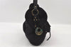 Authentic FENDI Chef Bag Vintage Shoulder Bag Purse Knit Leather Black 3091I