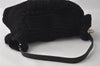 Authentic FENDI Chef Bag Vintage Shoulder Bag Purse Knit Leather Black 3091I