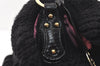 Authentic FENDI Chef Bag Vintage Shoulder Bag Purse Knit Leather Black 3091I