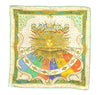 Auth HERMES Petit Carre 40 Scarf Handkerchief "GLORIA SOLI" Silk Green 3092D