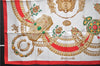 Authentic HERMES Carre 90 Scarf "KOSMIMA" Silk Red 3092E