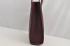 Authentic Cartier Cabochon Shoulder Tote Bag Purse Leather Bordeaux Red 3092I