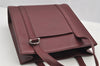 Authentic Cartier Cabochon Shoulder Tote Bag Purse Leather Bordeaux Red 3092I