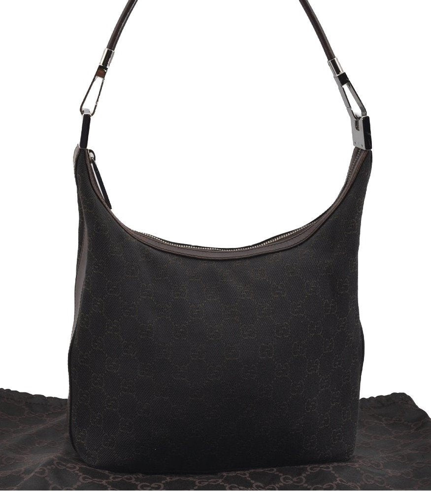 Authentic GUCCI Shoulder Hand Bag Purse GG Canvas Leather 01234 Brown 3093I
