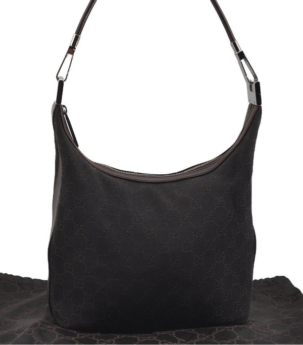 Authentic GUCCI Shoulder Hand Bag Purse GG Canvas Leather 01234 Brown 3093I