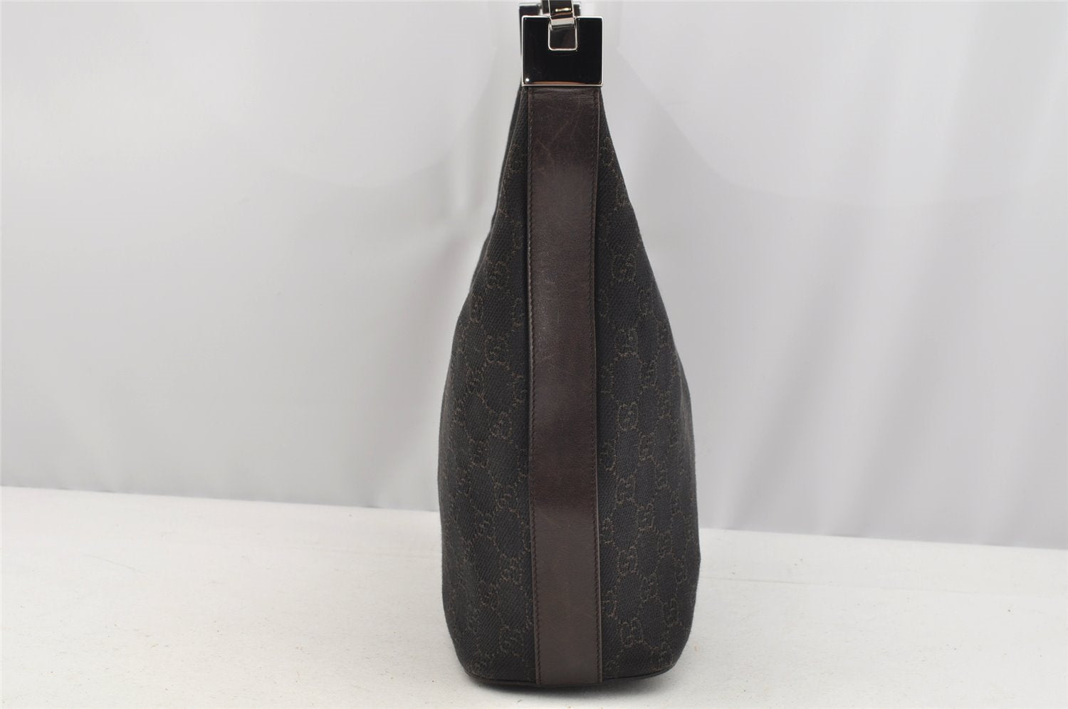 Authentic GUCCI Shoulder Hand Bag Purse GG Canvas Leather 01234 Brown 3093I