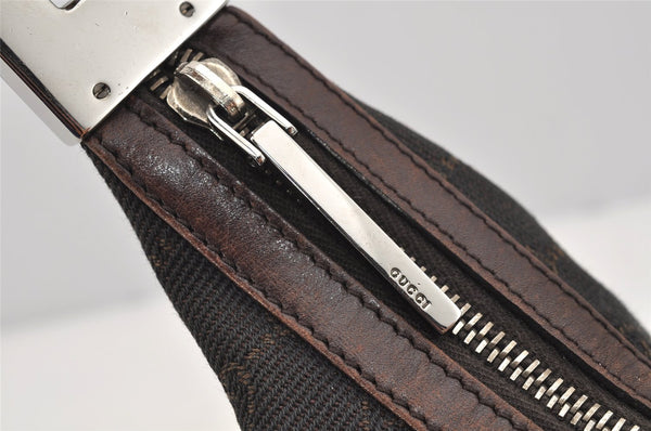 Authentic GUCCI Shoulder Hand Bag Purse GG Canvas Leather 01234 Brown 3093I