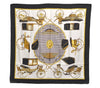 Authentic HERMES Carre 90 Scarf "LES VOITURES A TRANSFORMATION" Silk Black 3095E