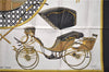 Authentic HERMES Carre 90 Scarf "LES VOITURES A TRANSFORMATION" Silk Black 3095E