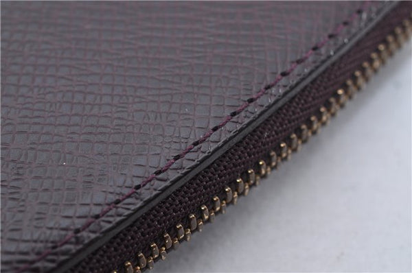 Authentic Louis Vuitton Taiga Agenda Geode Travel Case Wallet Purple LV 3095F