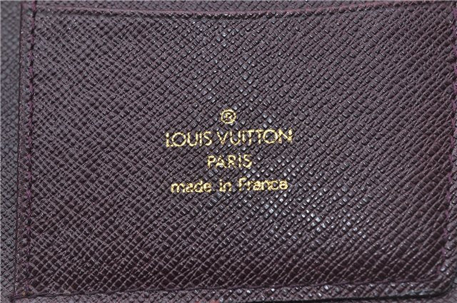 Authentic Louis Vuitton Taiga Agenda Geode Travel Case Wallet Purple LV 3095F