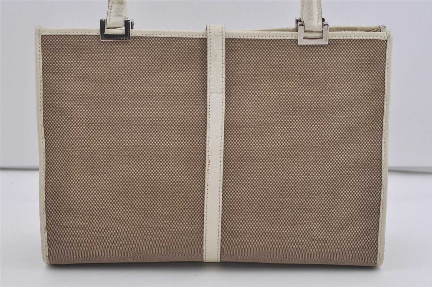 Authentic GUCCI Jackie Shoulder Hand Bag GG Canvas Leather 0021073 Beige 3095I