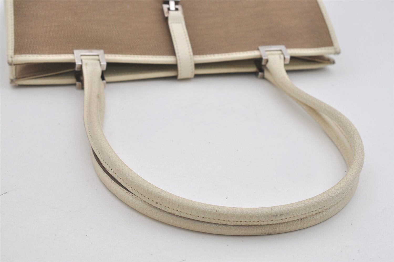 Authentic GUCCI Jackie Shoulder Hand Bag GG Canvas Leather 0021073 Beige 3095I