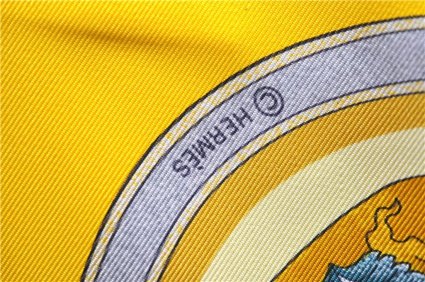 Authentic HERMES Carre 90 Scarf "Qu' importe le flacon" Silk Yellow 3099D