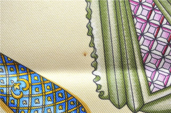 Authentic HERMES Carre 90 Scarf "Qu' importe le flacon" Silk Yellow 3099D