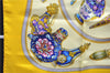 Authentic HERMES Carre 90 Scarf "Qu' importe le flacon" Silk Yellow 3099D