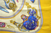 Authentic HERMES Carre 90 Scarf "Qu' importe le flacon" Silk Yellow 3099D