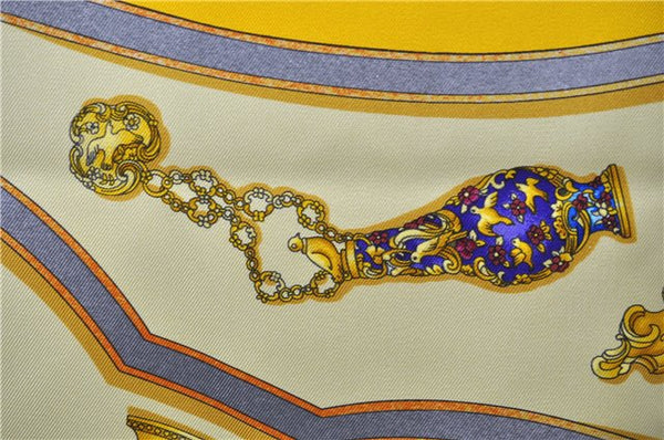 Authentic HERMES Carre 90 Scarf "Qu' importe le flacon" Silk Yellow 3099D