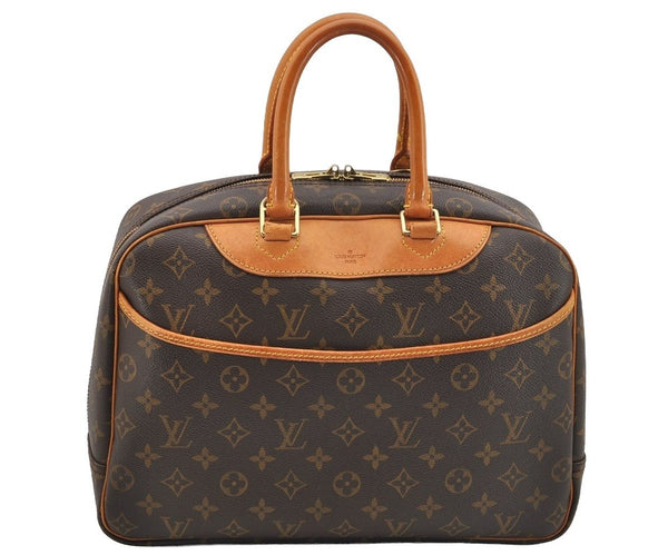 Authentic Louis Vuitton Monogram Deauville Hand Bag M47270 LV 3100I