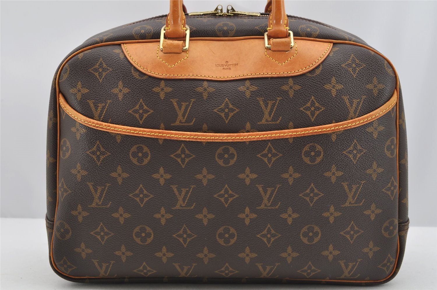 Authentic Louis Vuitton Monogram Deauville Hand Bag M47270 LV 3100I