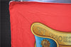 Authentic HERMES Carre 90 Scarf "EUROPE" Silk Red 3101E