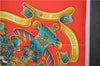 Authentic HERMES Carre 90 Scarf "EUROPE" Silk Red 3101E