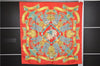 Authentic HERMES Carre 90 Scarf "EUROPE" Silk Red 3101E