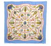 Authentic HERMES Carre 90 Scarf "Qu' importe le flacon..." Silk Light Blue 3102E