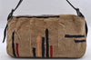 Authentic FENDI Mamma Baguette Shoulder Hand Bag Fur Leather Beige 3102I