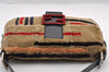 Authentic FENDI Mamma Baguette Shoulder Hand Bag Fur Leather Beige 3102I